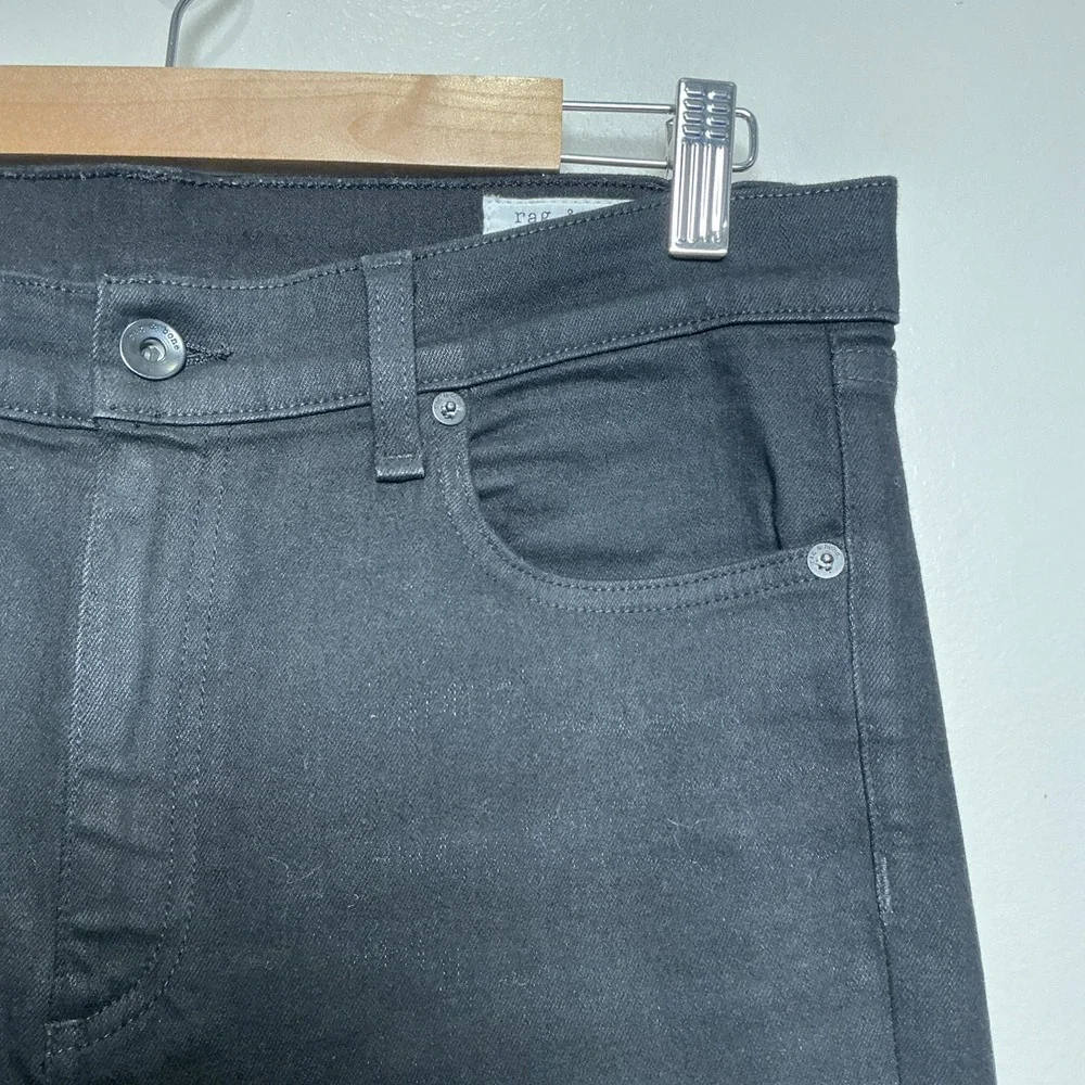 Rag & Bone Women's 10 Inch High Rise Dre Jeans Black Cotton Size 31 EUC - Picture 3 of 10